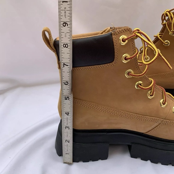 Timberland Women’s Sky 6-Inch 7.5 Lace Up Wheat Nubuck Leather Platform Boots - Picture 8 of 10